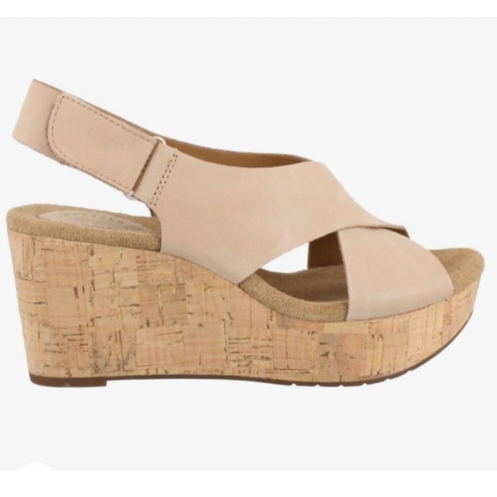 Clark’s Caslynn Shae Leather Wedge Sandals